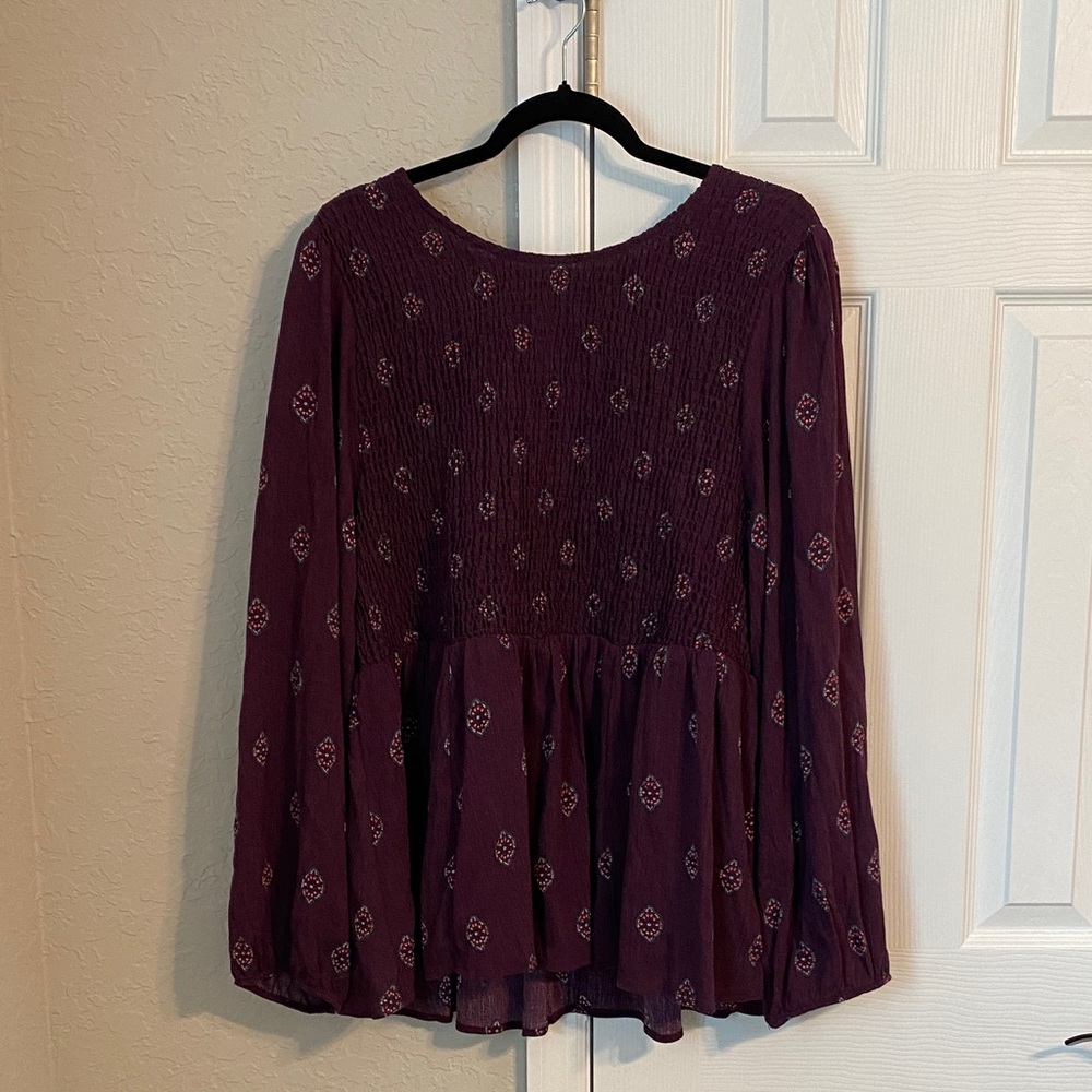 Torrid Purple Patterned Blouse